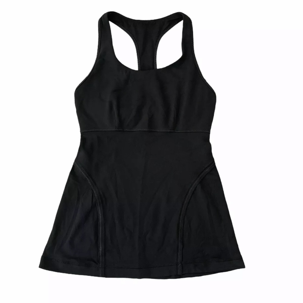 Lululemon Power Up T-Back Black Tank Top Athletic Workout Shirt Size 6 Womens